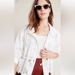 Anthropologie Cream Utility Jacket